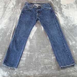 Levis 501 Original Fit Mens Jeans Dark Wash Indigo Button Fly 30x32 00501-0115